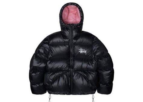 Stussy Black Puffer Jacket - Hooded Down Coat, Streetwear Style