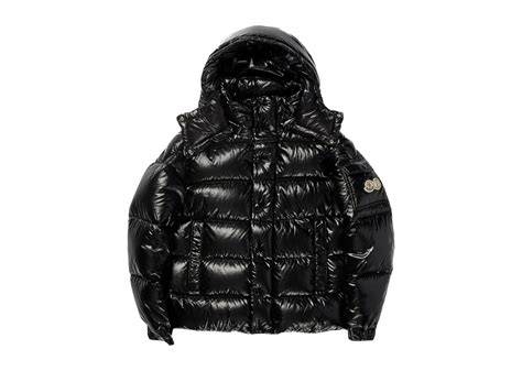 Moncler Black Puffer Jacket - Shiny Down Filled Hooded Coat