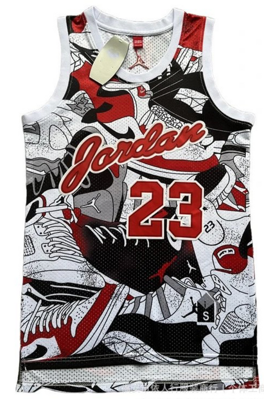 Bull M Jordan Basketball Jersey